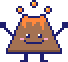 Pixel-art volcano buddy