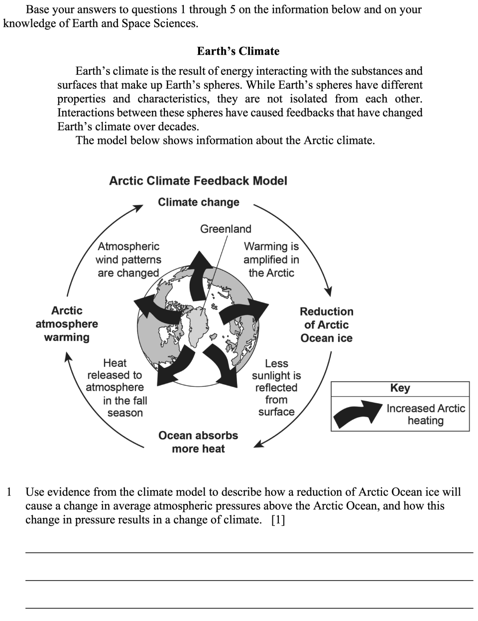 Earth's Climate Sample Cluster, question 1