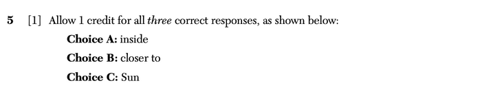 Answer to Question 5