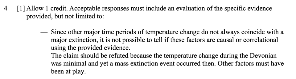Answer key: Old Forest Sample Cluster, question 4