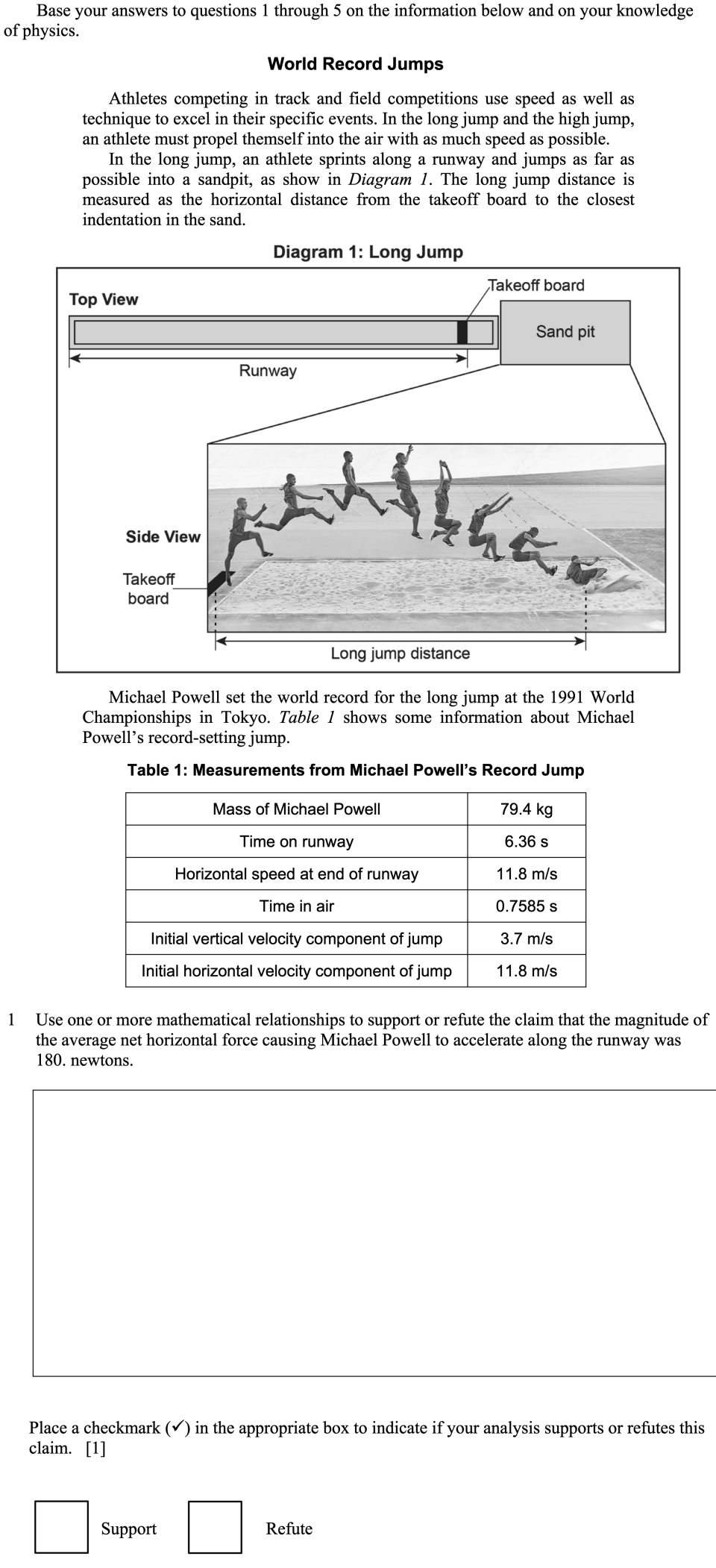 World Record Jumps Sample Cluster, question 1