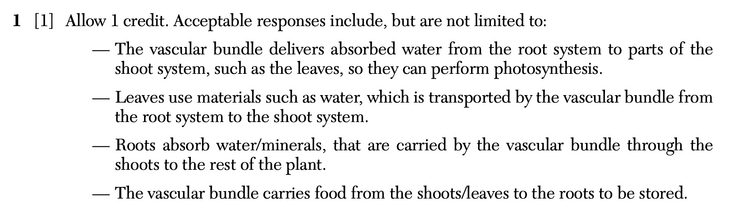 Answer to Question 1