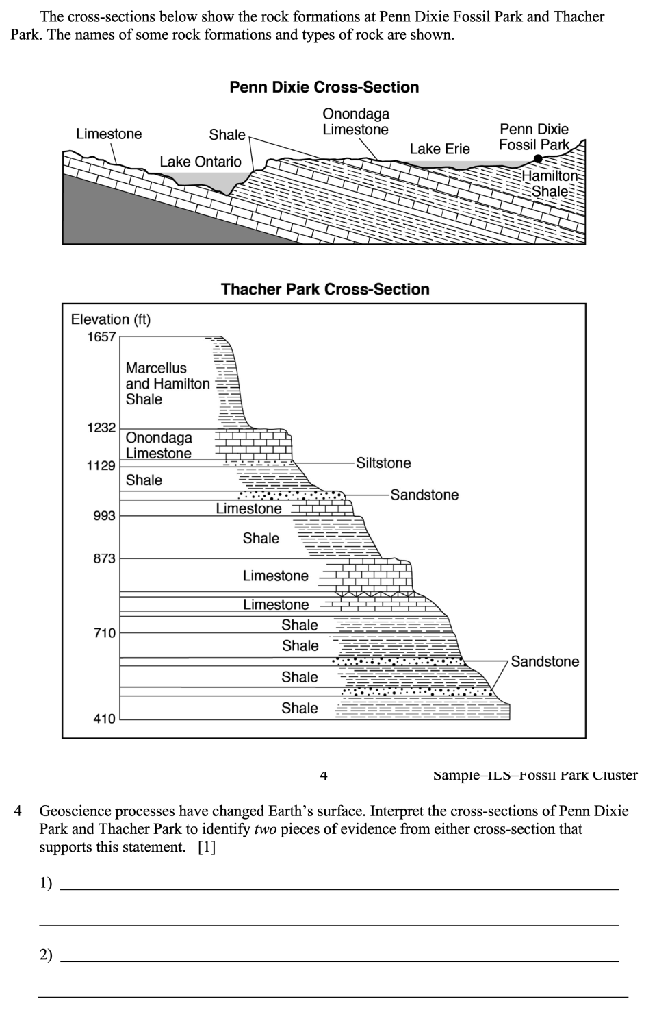 Fossil Parks in New York State Sample Cluster, question 4