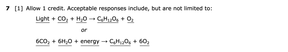 Answer key: August 2026 Chemistry Regents question 7, The Fruit Industry in New York State cluster