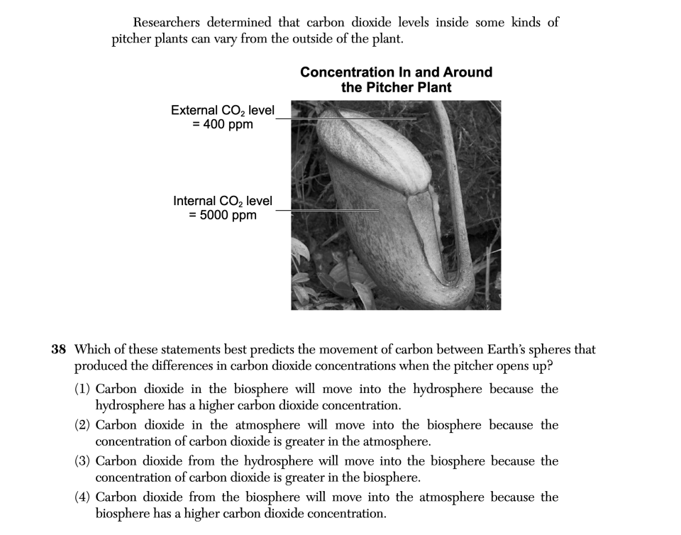 January 2026 Biology Regents question 38, Purple Insect Eater cluster