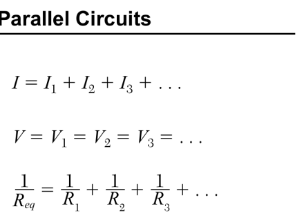 Parallel Circuits from the Physics Reference Tables (2025 Edition)
