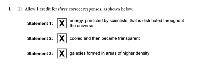 Answer to Question 1