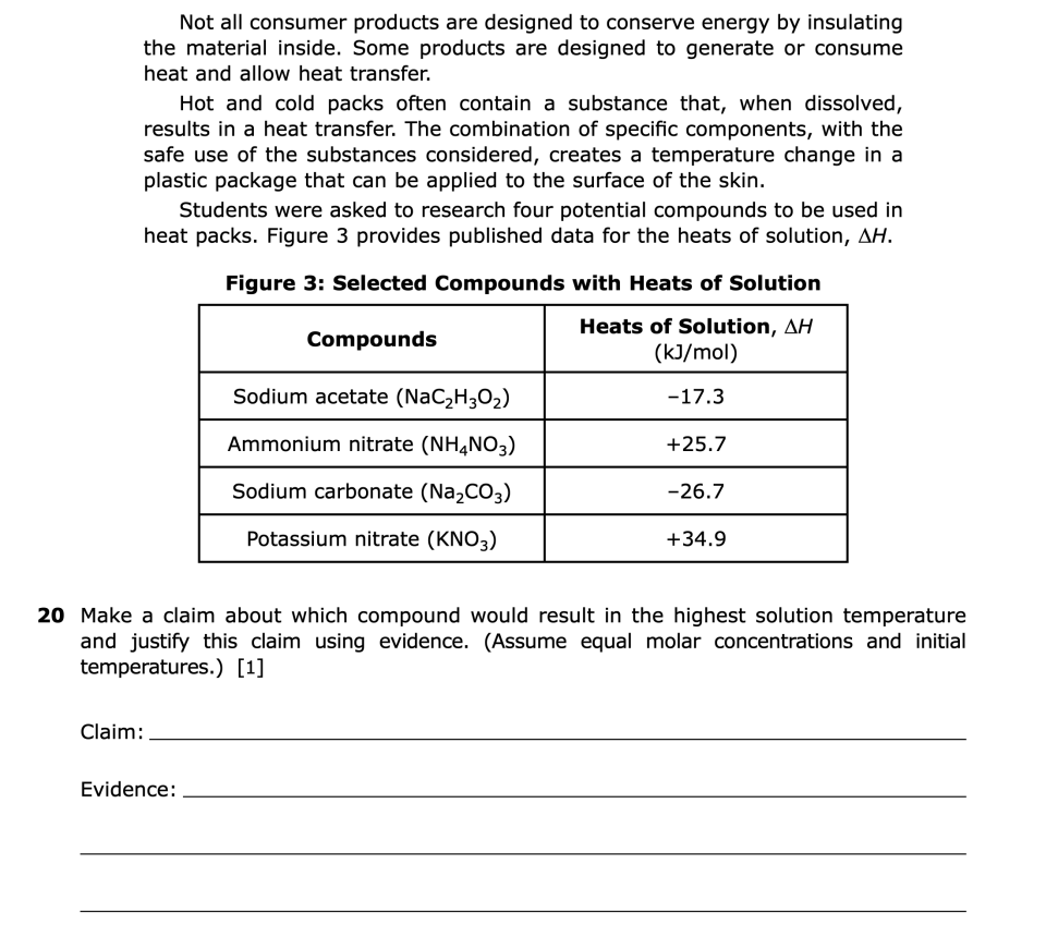 August 2026 Chemistry Regents question 20, Go With the Flow cluster