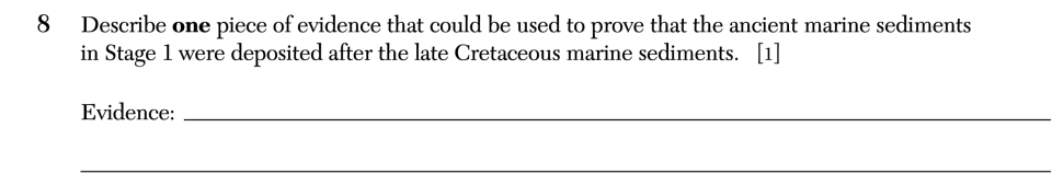 August 2026 Earth and Space Sciences Regents question 8, Chesapeake Bay Impact Event cluster