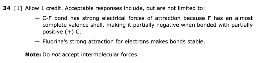 Answer key: June 2026 Chemistry Regents question 34, Chip Bag: PFAS vs PLA Plastics cluster