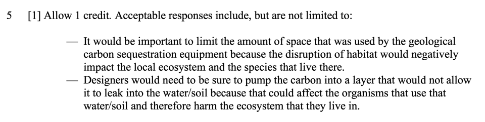 Answer key: Old Forest Sample Cluster, question 5