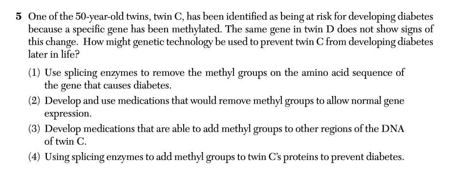 January 2026 Biology Regents question 5, Two Kinds of Twins cluster