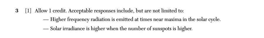 Answer key: August 2025 Earth and Space Sciences Regents question 3, Energy in the Sun cluster