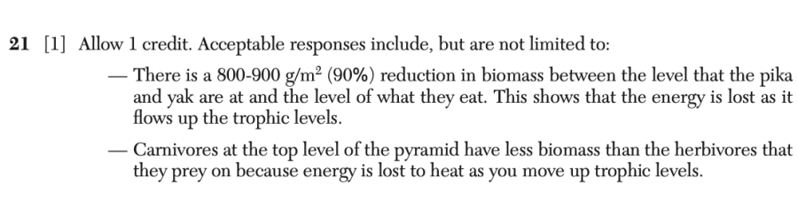 Answer key: June 2025 Biology Regents question 21, Organisms of the Tibetan Plateau cluster