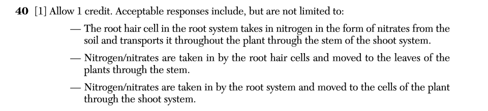Answer key: January 2026 Biology Regents question 40, Purple Insect Eater cluster