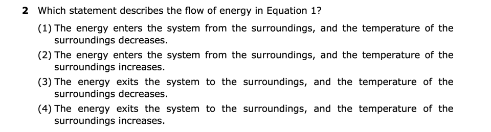 August 2026 Chemistry Regents question 2, Electricity Generation in New York State cluster