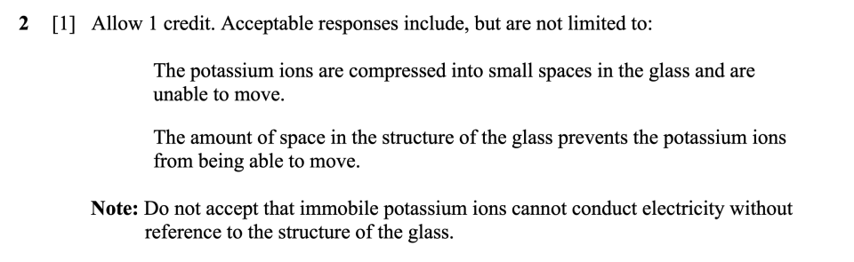 Answer key: Smartphone Chemistry Sample Cluster, question 2